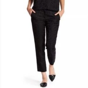 Theory Thaniel Cropped Cigarette Pants Black Ivy Jacquard 2